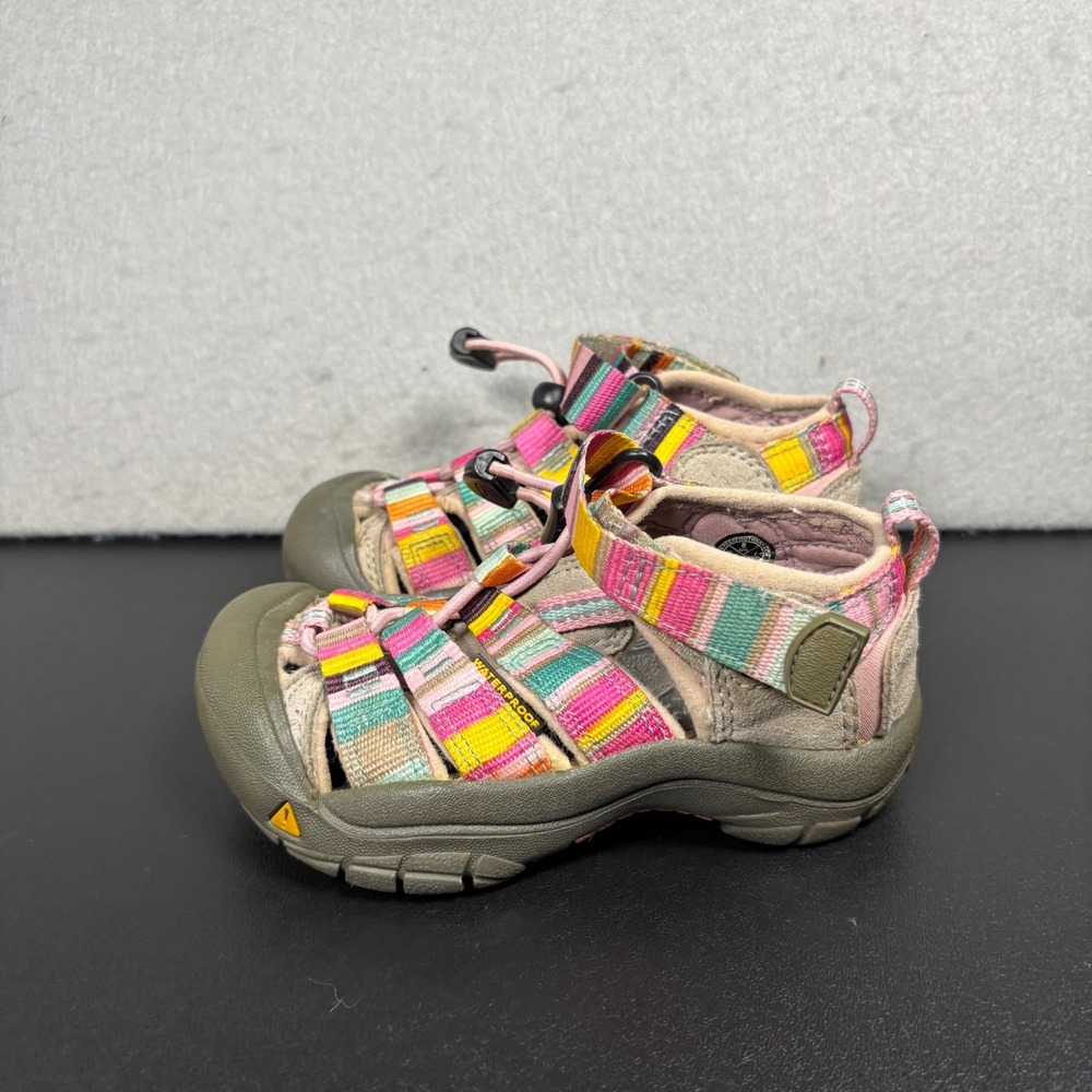 Keen Kids Newport H2 Waterproof Hiking Sport Sandals Pink Multi Stripe Size 8